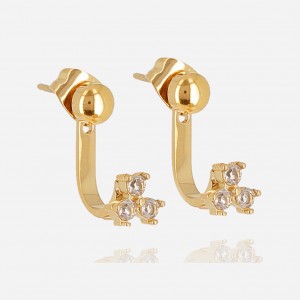 ZAG - Boucles d'oreilles tiree acier doré  - Ref SEX22050-01WHT