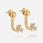 ZAG - Boucles d'oreilles tiree acier doré  - Ref SEX22050-01WHT