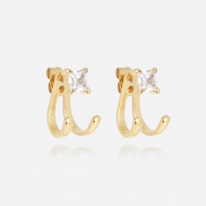 ZAG - Boucles d'oreilles Anael acier doré  - Ref SEX23166-01WHT