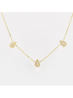 ZAG - Collier Leyva acier doré  - Ref SNS18296-01WHT