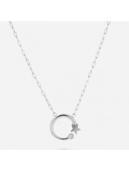 ZAG - Collier Simple acier doré - Ref SNS21879-00WHT