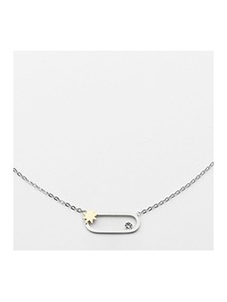 ZAG - Collier Atoll acier gris - Ref SNS5307-00MIX