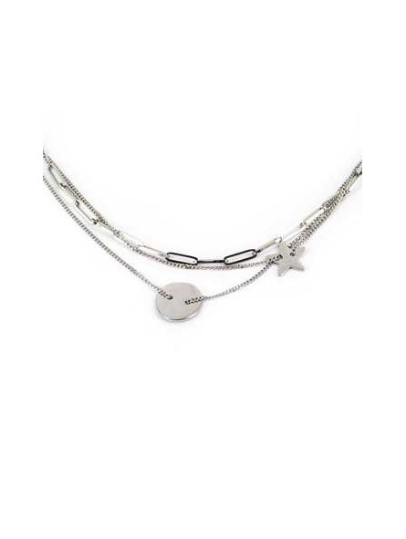 ZAG - Collier Star acier gris - Ref SNX9013-00UNI ZAG - Collier Star acier gris - Ref SNX9013-00UNI