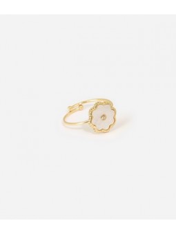 ZAG - Bague Fiore acier doré - Ref SRM19751-01SEL