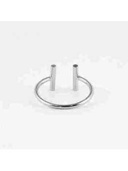 ZAG - Bague Starck acier gris  - Ref SRR1642-00UNI