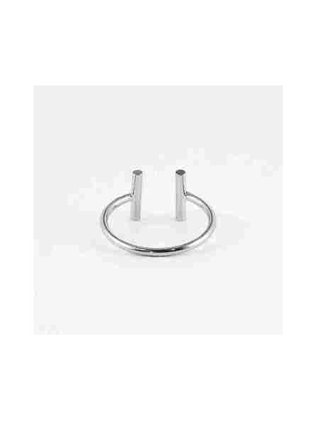ZAG - Bague Starck acier gris  - Ref SRR1642-00UNI