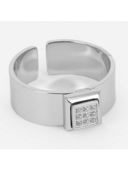 ZAG - Bague acier gris  - Ref SRR16457-00WHT