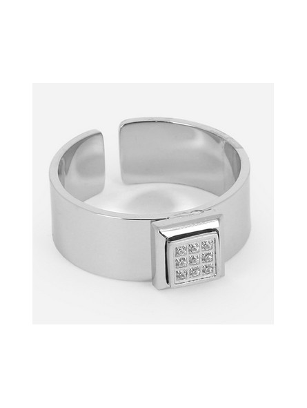ZAG - Bague acier gris  - Ref SRR16457-00WHT