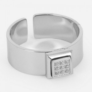 ZAG - Bague acier gris  - Ref SRR16457-00WHT