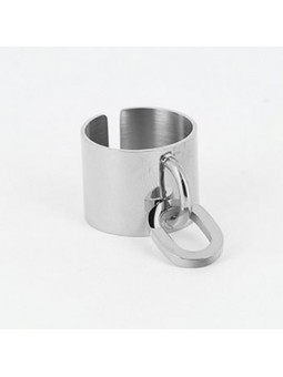 ZAG - Bague Gin acier gris  - Ref SRR3471-00UNI