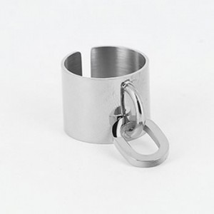 ZAG - Bague Gin acier gris  - Ref SRR3471-00UNI