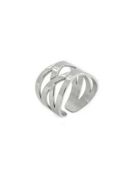 ZAG - Bague Sirius acier gris  - Ref SRR6674-00UNI