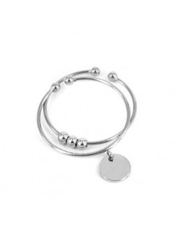 ZAG - Bague Atomium acier gris  - Ref SRX9032-00UNI