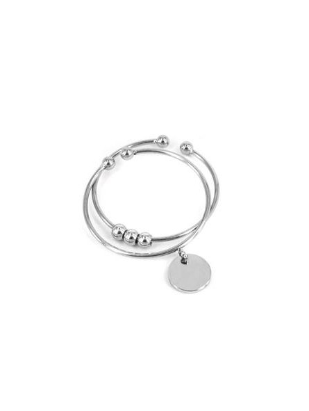 ZAG - Bague Atomium acier gris  - Ref SRX9032-00UNI
