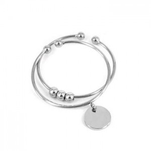 ZAG - Bague Atomium acier gris  - Ref SRX9032-00UNI