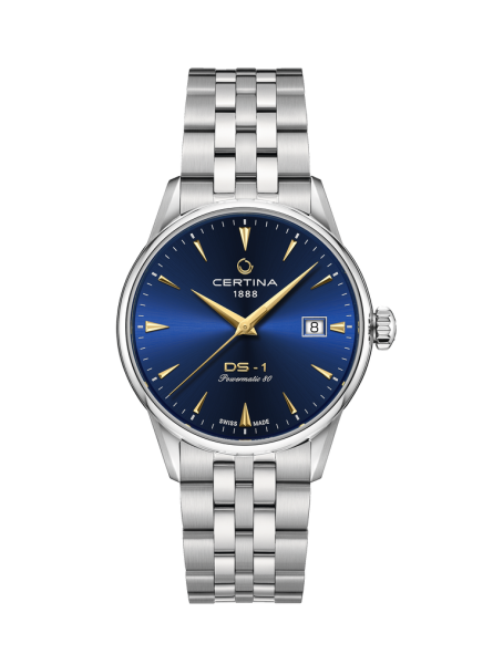 Certina - Montre Mixte DS-1 38mm - cadran bleu - Ref C0292071104100 Certina - Montre Mixte DS-1 38mm - cadran bleu - Ref C0292071104100