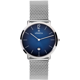Herbelin - Montre mixte - dateur - Cadran bleu - Bracelet maille milanaise - Ref 19515AP15B