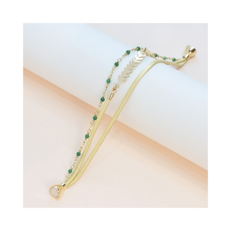 Flowers for Zoé - Bracelet Serendi Malachite Irise Et Pierres Jade