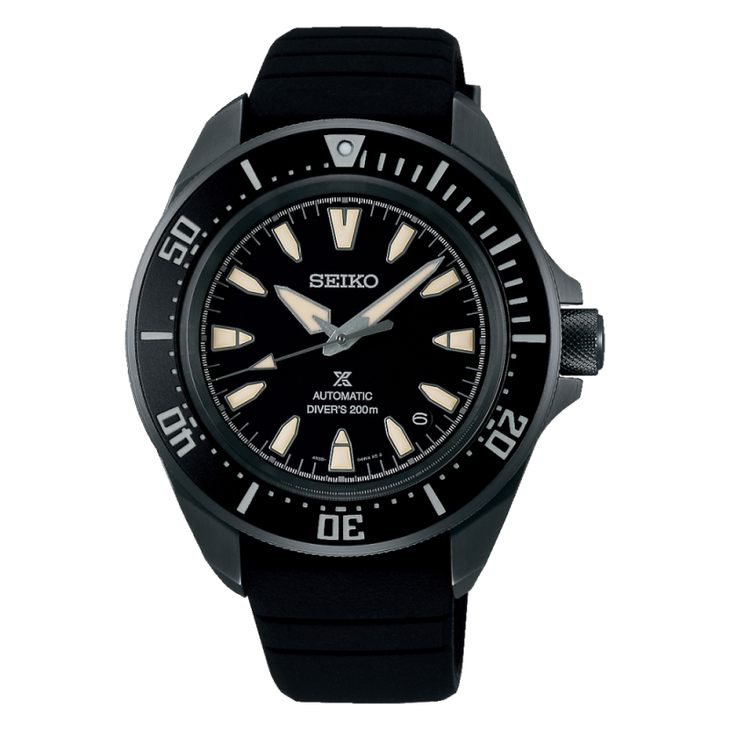 Seiko - Montre Prospex noir et bracelet en silicone noir  - Ref SRPL15K1