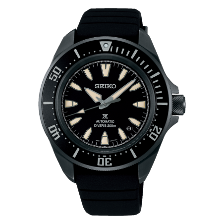 Seiko - Montre Prospex noir et bracelet en silicone noir  - Ref SRPL15K1