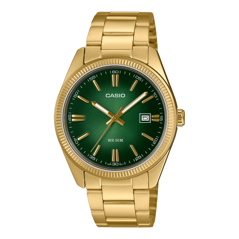 CASIO - Montre Homme Timeless vert doré - Ref MTP-1302PGC-3AVEF