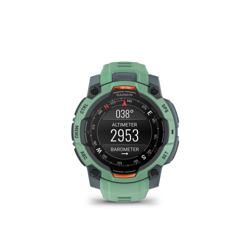 GARMIN - Montre Homme Instinct 3 AMOLED Vert - Ref 010-02936-01