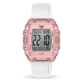 ICE WATCH - Montre Femme ICE digit boliday White Clear pink - Ref 24566
