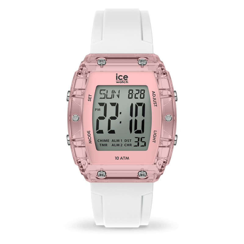 ICE WATCH - Montre Femme ICE digit boliday White Clear pink - Ref 24566