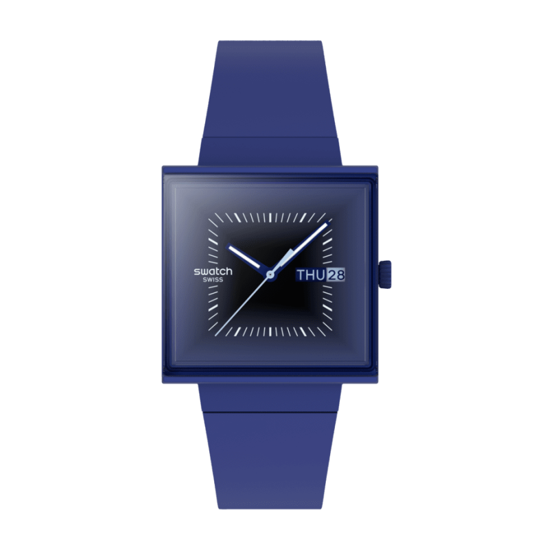 SWATCH - Montre Femme Squarely Blacklight - Ref SO34N700