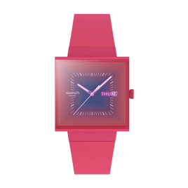 SWATCH - Montre Femme Squarely Berry - Ref SO34R700