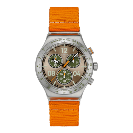 SWATCH - Montre Homme Chronographe orange - Ref YVS101