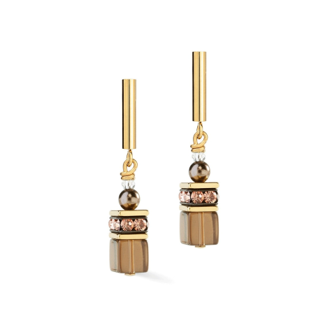 Coeur de Lion - Boucles d'oreilles Geocube Mocha Mousse - Ref 5086/21-1100
