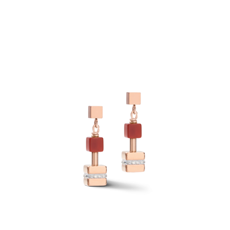 Coeur de Lion - Boucles d'oreilles Geocube rose - Ref 5058/21-1561