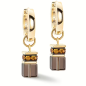 Coeur de Lion - Boucles d'oreilles Geocube marron - Ref 4524/21-1116