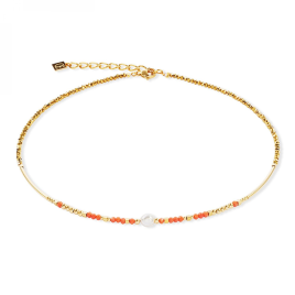 Coeur de Lion - Collier Geocube rose jaune - Ref 4358/10-0323