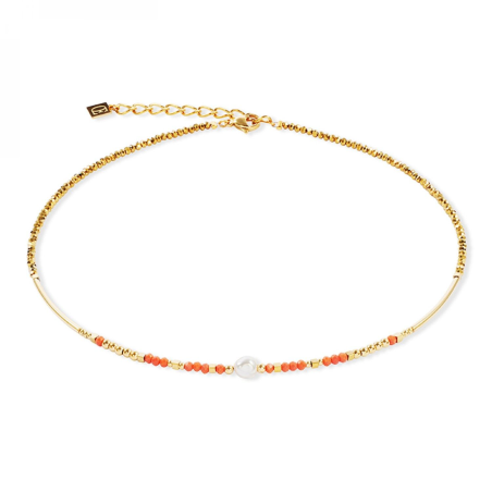 Coeur de Lion - Collier Geocube rose jaune - Ref 4358/10-0323