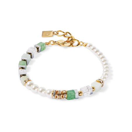 Coeur de Lion - Bracelet Geocube vert blanc - Ref 4354/30-0500