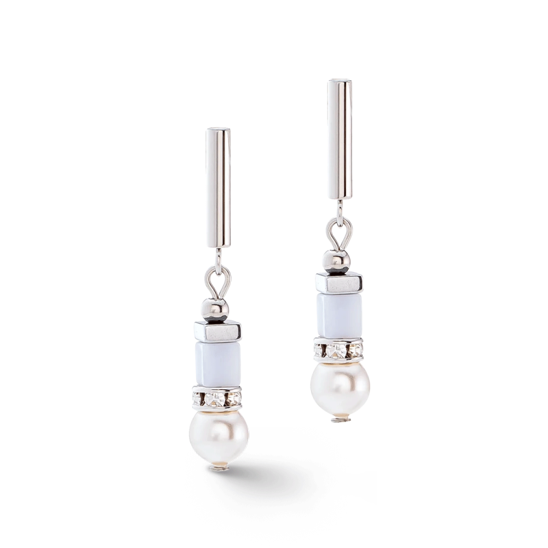 Coeur de Lion - Boucles d'oreilles Geocube bleu clair - Ref 4354/21-0720