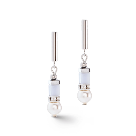 Coeur de Lion - Boucles d'oreilles Geocube bleu clair - Ref 4354/21-0720