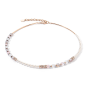 Coeur de Lion - Collier Geocube blanc bleu acier doré - Ref 4354/10-1920