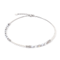 Coeur de Lion - Collier Geocube blanc bleu - Ref 4354/10-0720