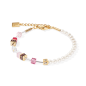 Coeur de Lion - Bracelet Geocube rose blanc acier doré - Ref 4087/30-1916