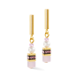 Coeur de Lion - Boucles d'oreilles Geocube rose acier doré - Ref 4087/21-1916