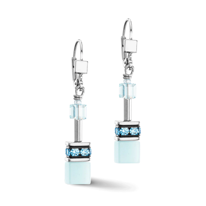 Coeur de Lion - Boucles d'oreilles Geocube bleu - Ref 4020/20-2020