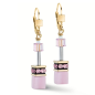 Coeur de Lion - Boucles d'oreilles Geocube rose acier doré - Ref 4020/20-1920