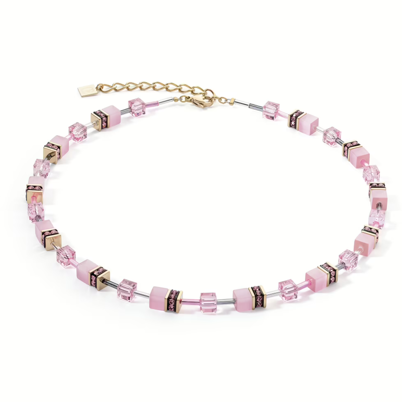 Coeur de Lion - Collier Geocube rose - Ref 4020/10-1920