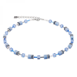 Coeur de Lion - Collier Geocube bleu acier - Ref 4020/10-0717