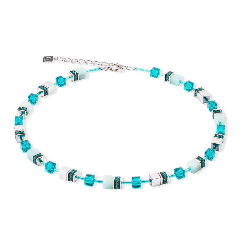 Coeur de Lion - Collier Geocube bleu acier - Ref 4010/10-0548