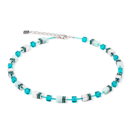 Coeur de Lion - Collier Geocube bleu acier - Ref 4010/10-0548