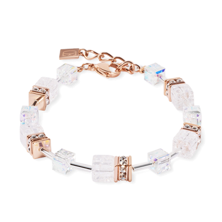 Coeur de Lion - Bracelet Geocube blanc acier rose - Ref 3018/30-1425